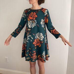 Anthropologie Maeve Swing Dress Floral Print Size Small